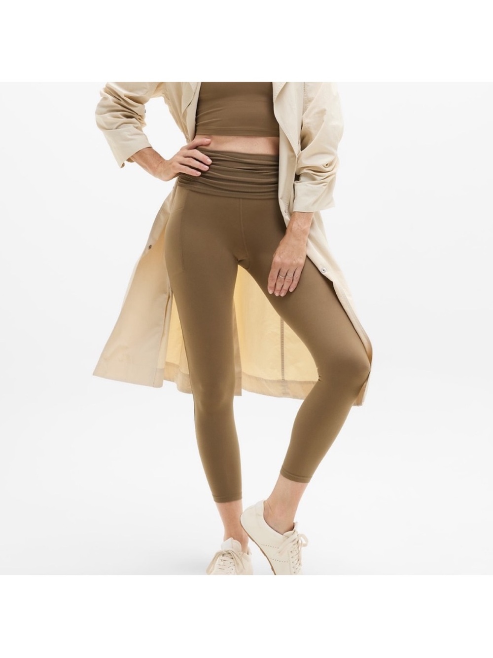 Athleta SALUTATION STASH
7/8 FOLD OVER TIGHT Dark Green